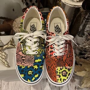 VANS ERA PATCHWORK LEOPARD SNAKE PRINT SNEAKERS | MULTICOLOR | 9.5 WOMEN